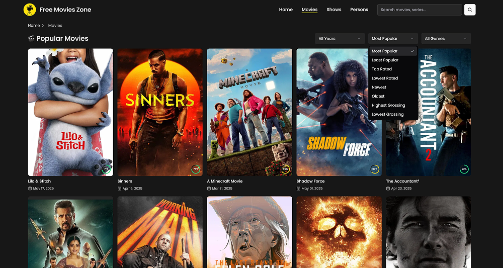 Desktop filtering UI