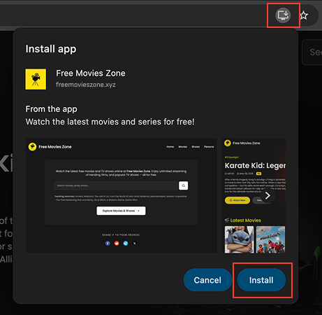 Desktop PWA install